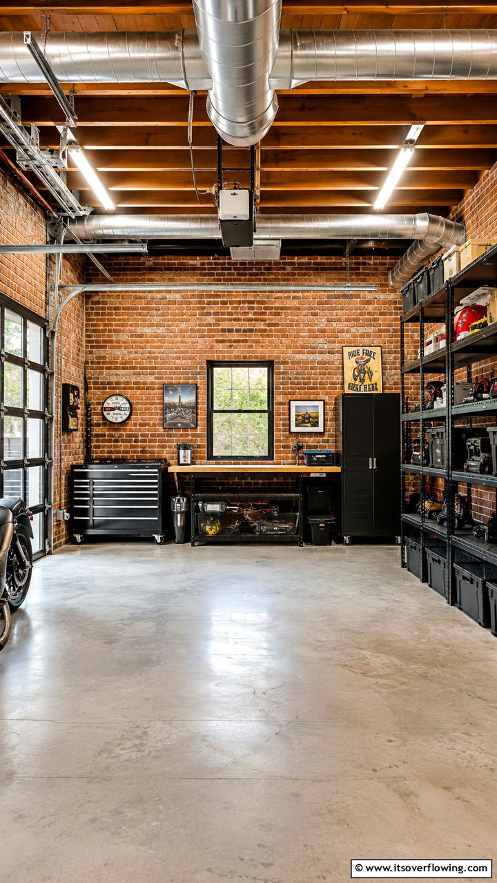 Exposed Brick Finishes - 30 Garage Wall Ideas for Organized, Functional Spaces