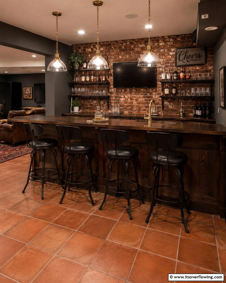 Exposed Brick Walls - 30 Basement Wall Design Ideas to Transform Your Space