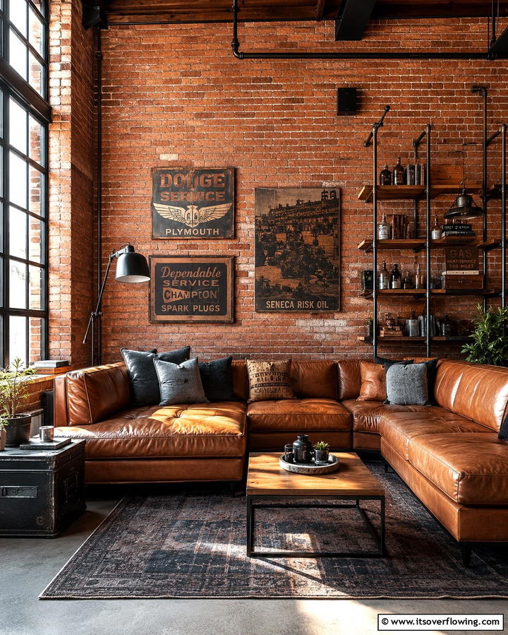 Exposed Brick Walls - 30 Sophisticated Cigar Room Designs for Luxurious Relaxation