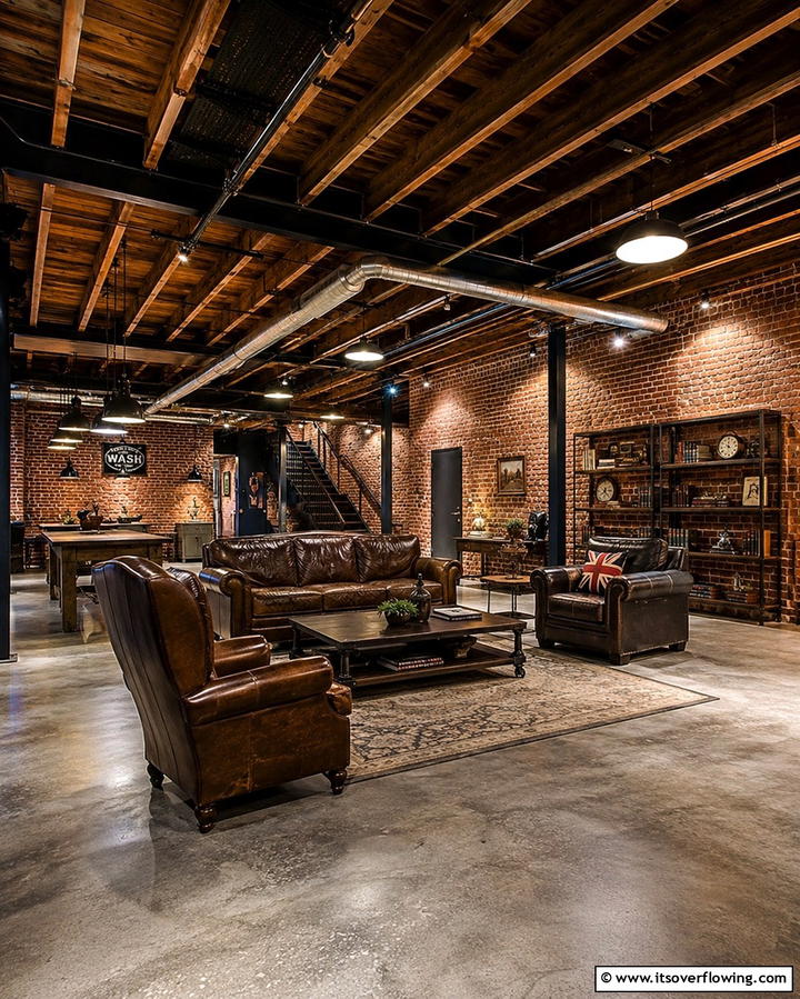 Exposed Brick and Ceiling ComboOne - 25 Exposed Basement Ceiling Ideas for an Industrial Chic Look