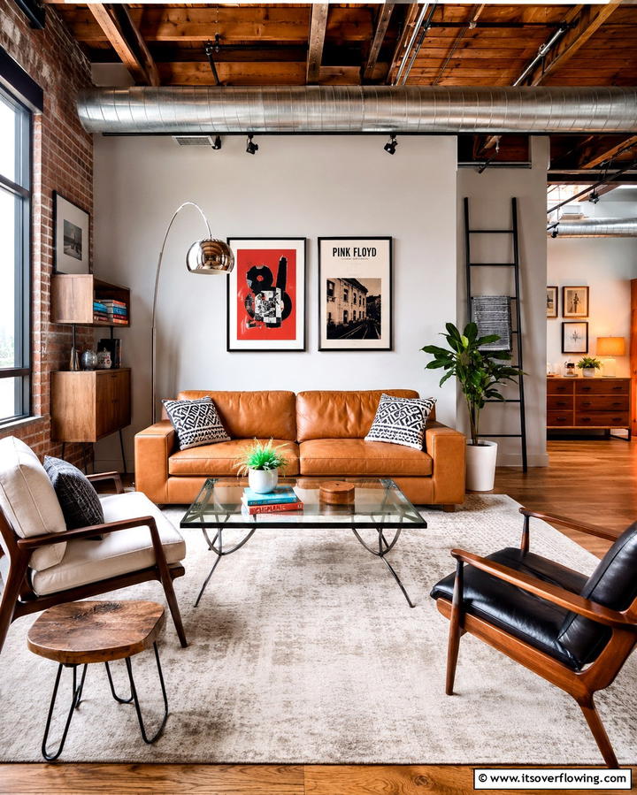Exposed Ductwork - 30 Industrial Living Room Ideas with Urban Charm