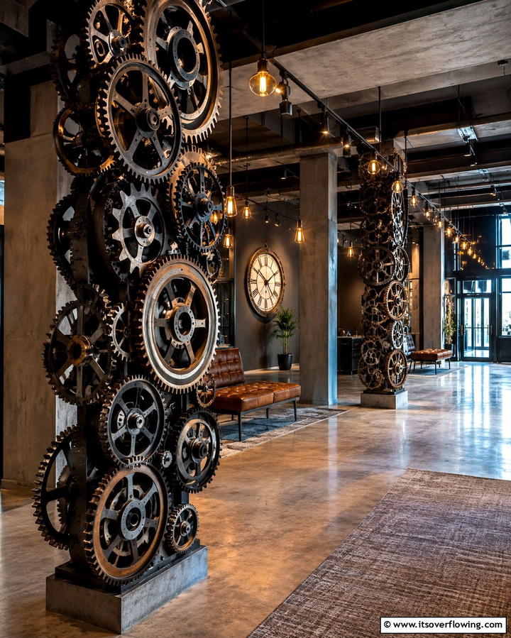 Exposed Gears as Decorative Accents - 25 Steampunk Interior Design Ideas for Unique Homes