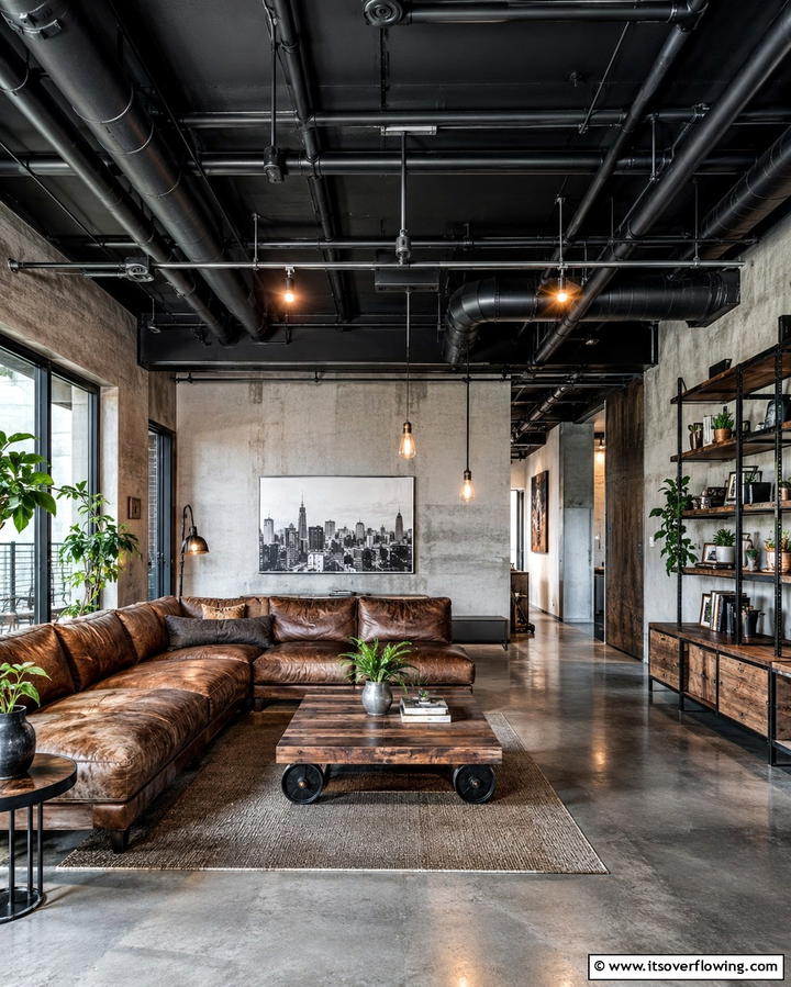 Exposed Pipes for Industrial Style - 25 Affordable Cheap Ceiling Ideas for Your Home