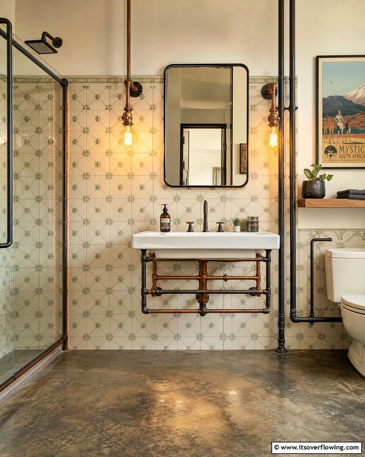 Exposed Plumbing - 21 Mid-Century Modern Bathroom Ideas for Retro Elegance