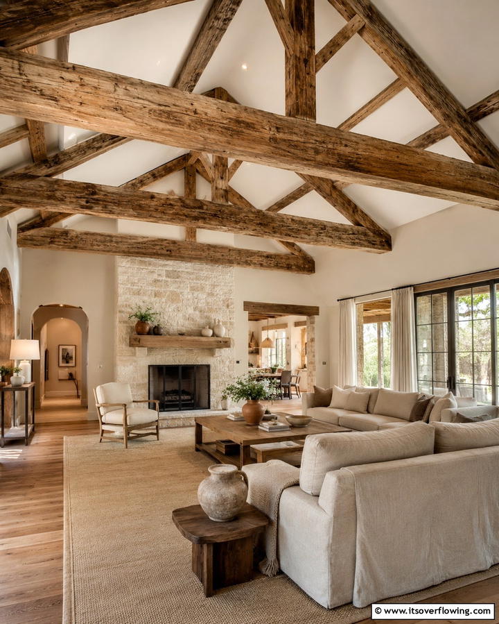 Exposed Wooden Beams - 25 Southwest Living Room Ideas for a Cozy Vibe
