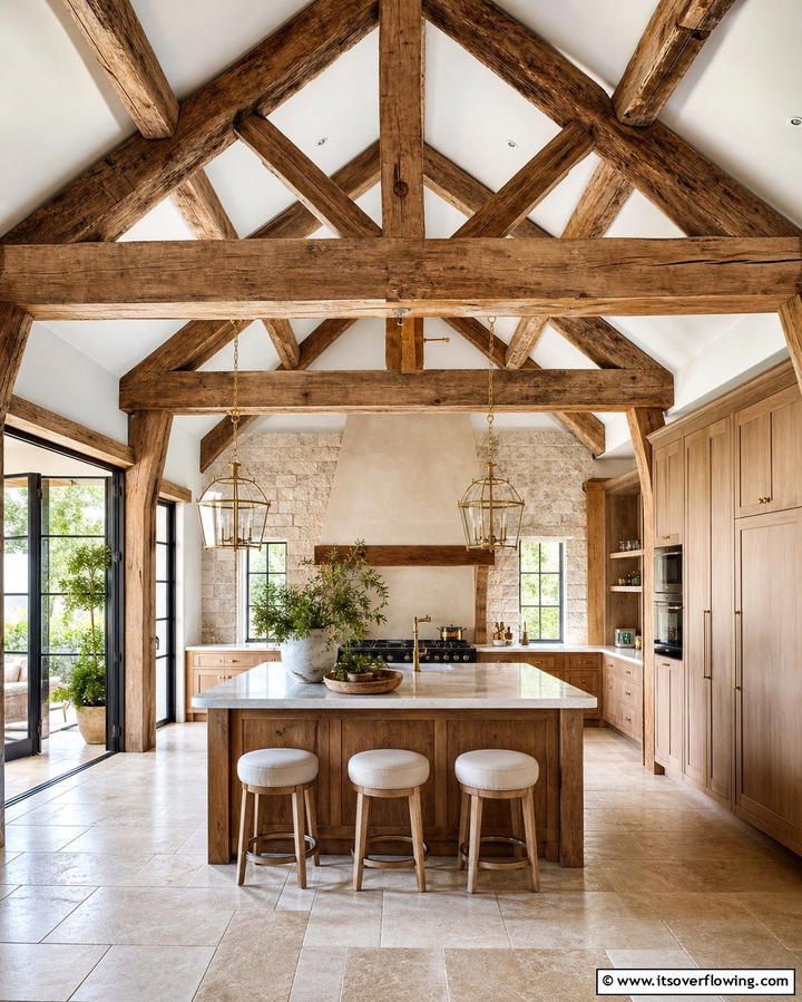 Exposed Wooden Beams - 25 Traditional Kitchen Ideas for Timeless Elegance