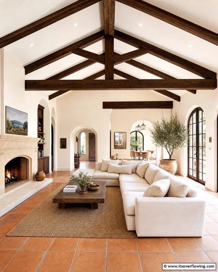 Exposed Wooden Beams - 30 Mediterranean Interior Design Ideas for Warm Homes