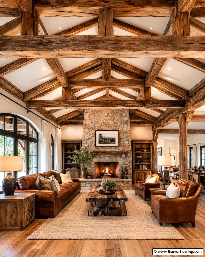 Exposed Wooden Beams - 30 Rustic Ceiling Ideas to Add Warmth to Any Room