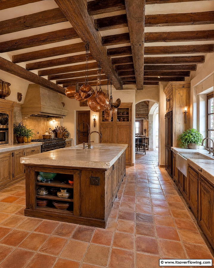 Exposed Wooden Beams - 30 Tuscan Kitchen Ideas for Warm Rustic Mediterranean Vibes