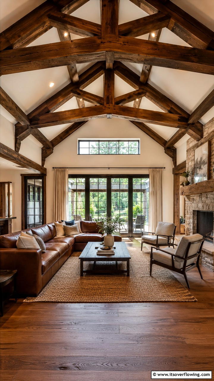 Exposed Wooden Beams - 21 Dramatic Vaulted Ceiling Ideas to Enhance Living Spaces