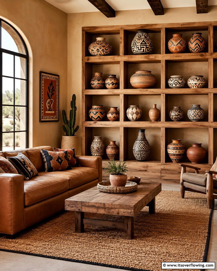 Exposed Wooden Beams as a Focal Point - 30 Warm Southwestern Living Room Decor Concepts