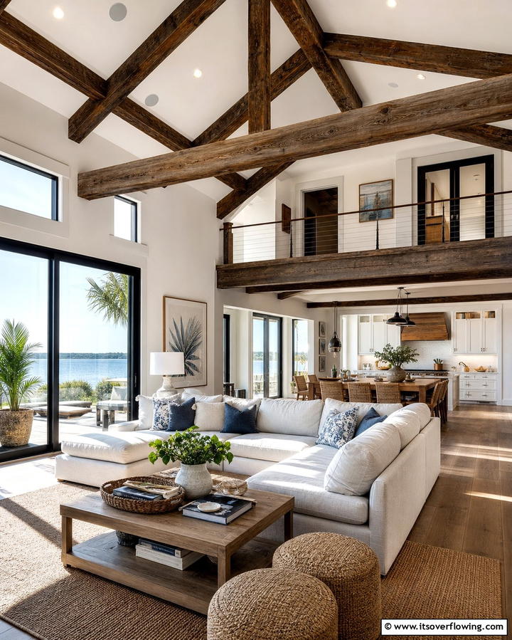 Exposed Wooden Beams in Ceilings - 25 Modern Cape Cod House Ideas for Coastal Living