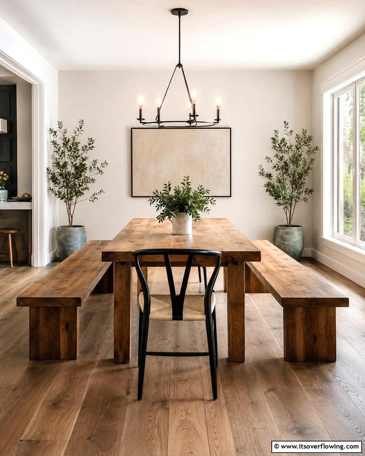 Exposed Wooden BeamsOne - 30 Rustic Dining Room Ideas for Cozy Family Gatherings