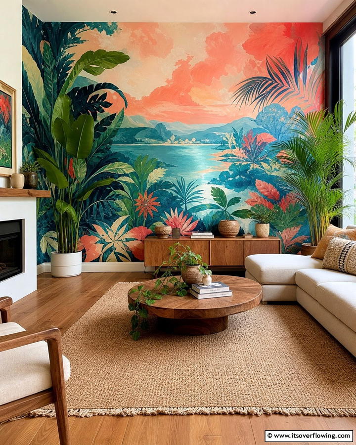 Expressive Mural Painting - 21 Innovative Blank Wall Ideas to Maximize Your Space