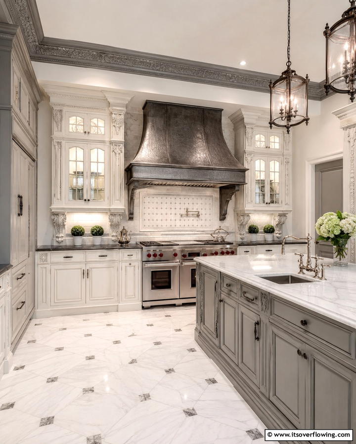 Exquisite Craftsmanship - 30 Grey and White Kitchen Ideas for Timeless Monochromatic Design