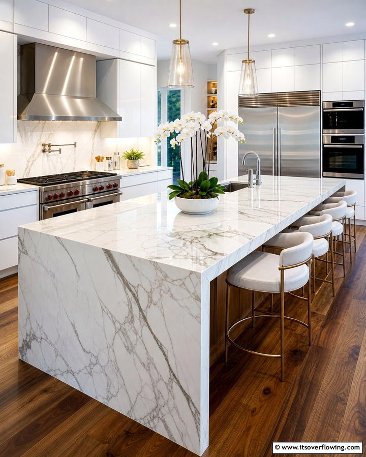 Exquisite Marble Countertops - 21 Luxury Kitchen Ideas for a High-End Culinary Experience
