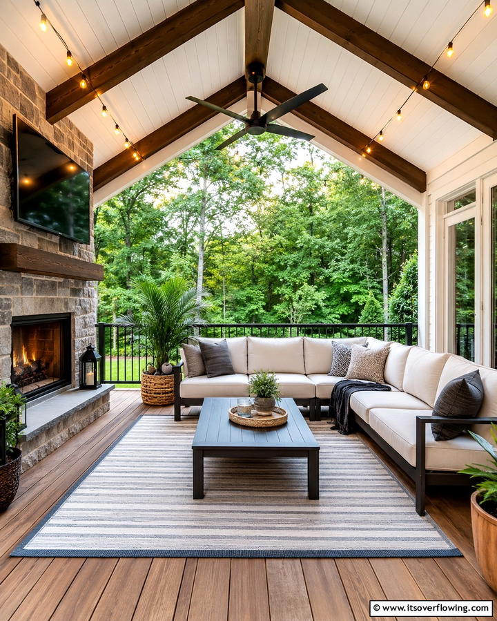 Extended Living Space - 25 Open Gable Porch Ideas for a Welcoming Entrance