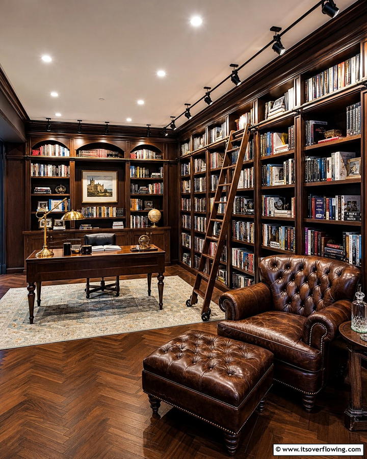 Extensive Home Library - 21 Basement Ideas to Transform Your Underutilized Space