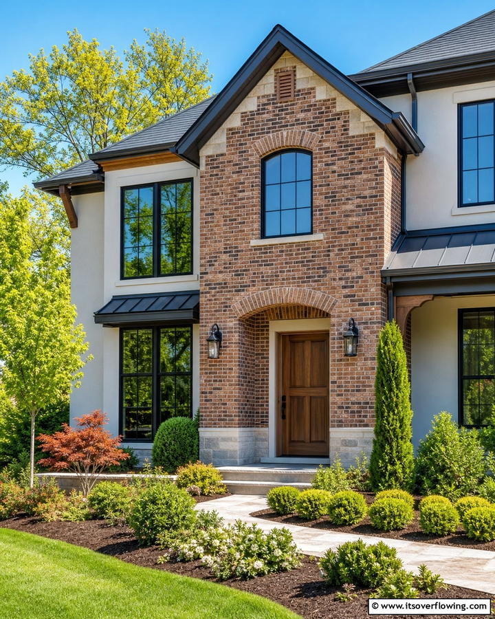 Exterior House Facade - 25 Brick Accent Wall Ideas for a Stylish Home Feature