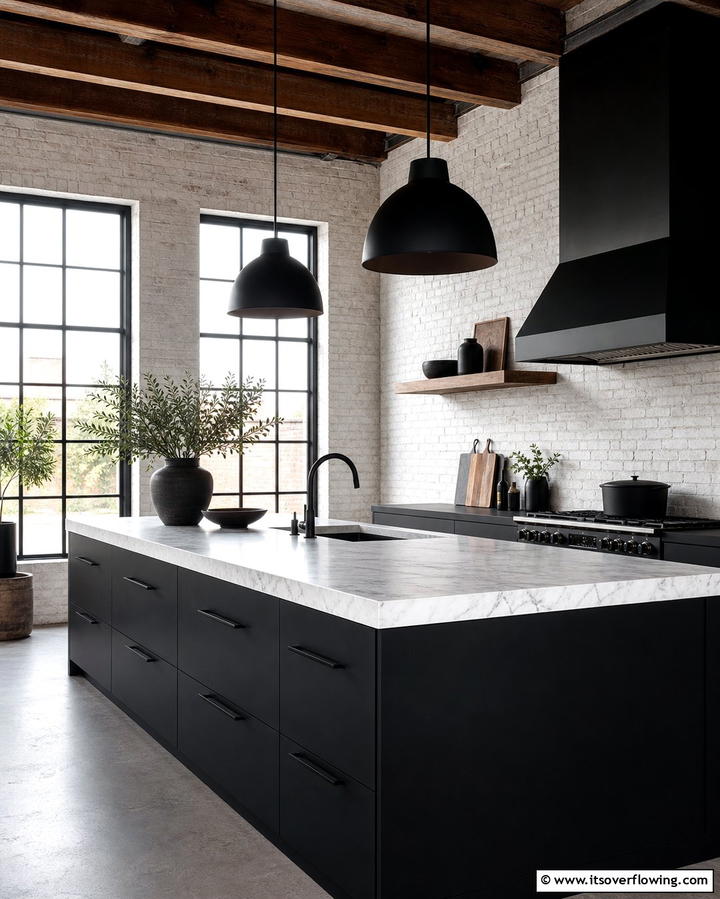 Eye Catching Black Island - 25 Kitchen Island Color Ideas to Refresh Your Space
