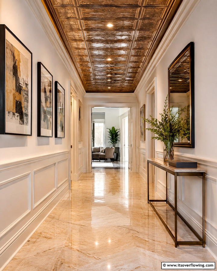Eye Catching Design for Hallways - 25 Tin Ceiling Ideas for a Vintage Touch
