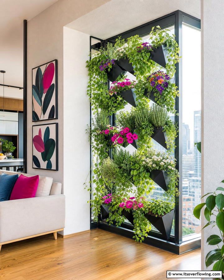 Eye catching Vertical Garden - 20 Garden Window Ideas to Brighten Your Indoor Space