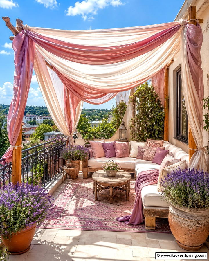 Fabric Canopy for Soft Shading - 25 Balcony Shade Ideas for Comfortable Outdoor Relaxation
