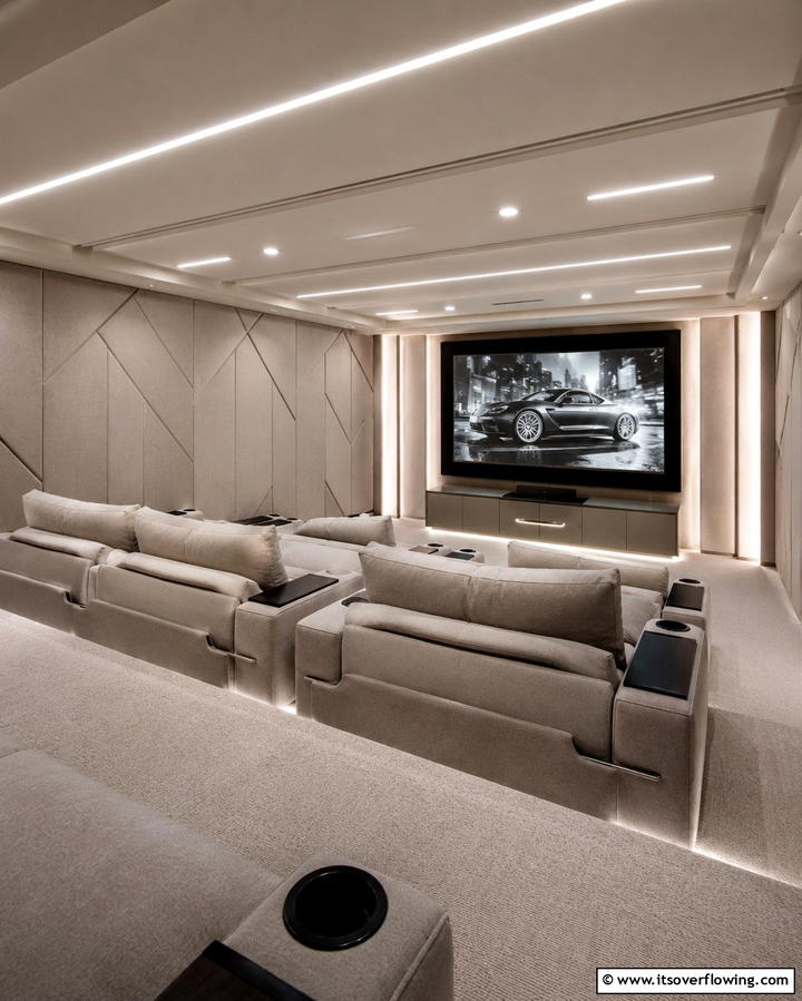 Fabric Covered Walls for Soft Elegance - 30 Basement Wall Design Ideas to Transform Your Space