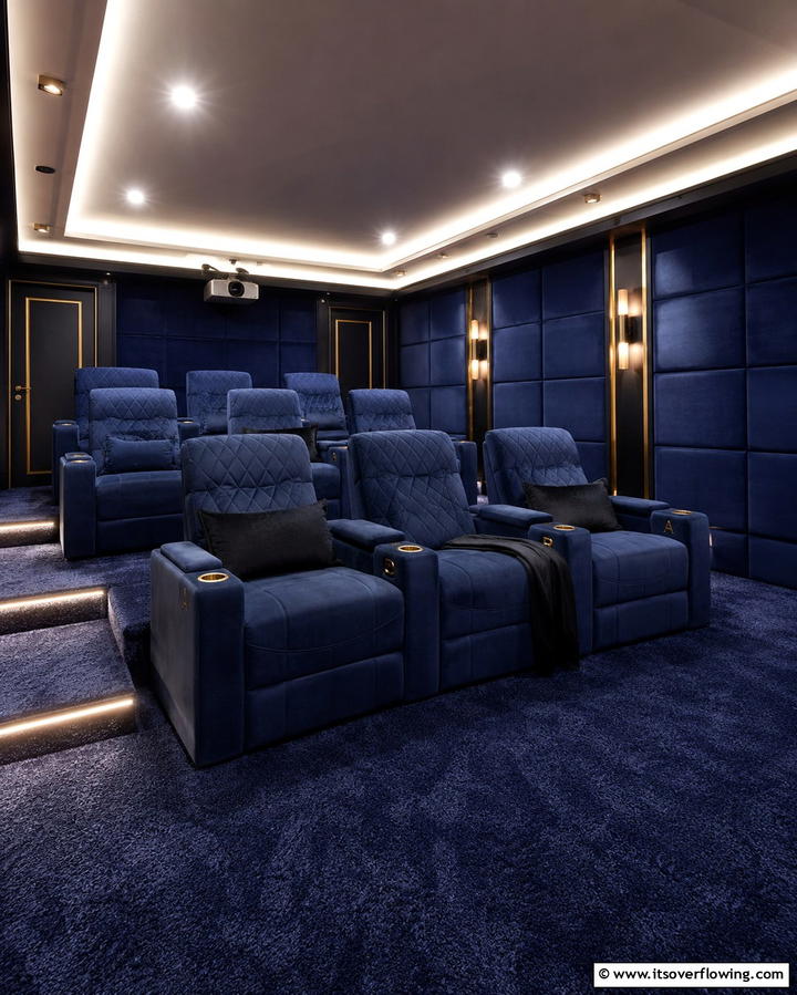Fabric Covered Walls - 30 Basement Wall Design Ideas to Transform Your Space