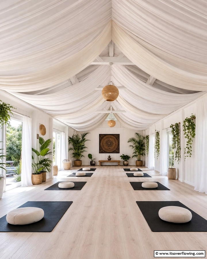 Fabric Draped Ceiling - 20 Shed Ceiling Ideas to Maximize Space and Style