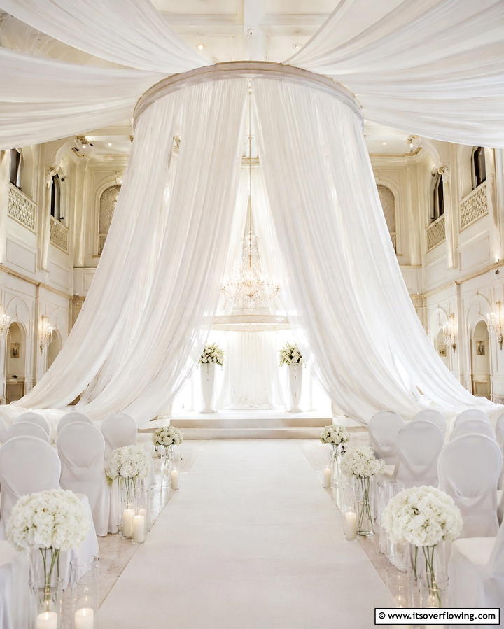 Fabric Draping Elegance - 30 Stunning Wedding Altar Design Inspirations