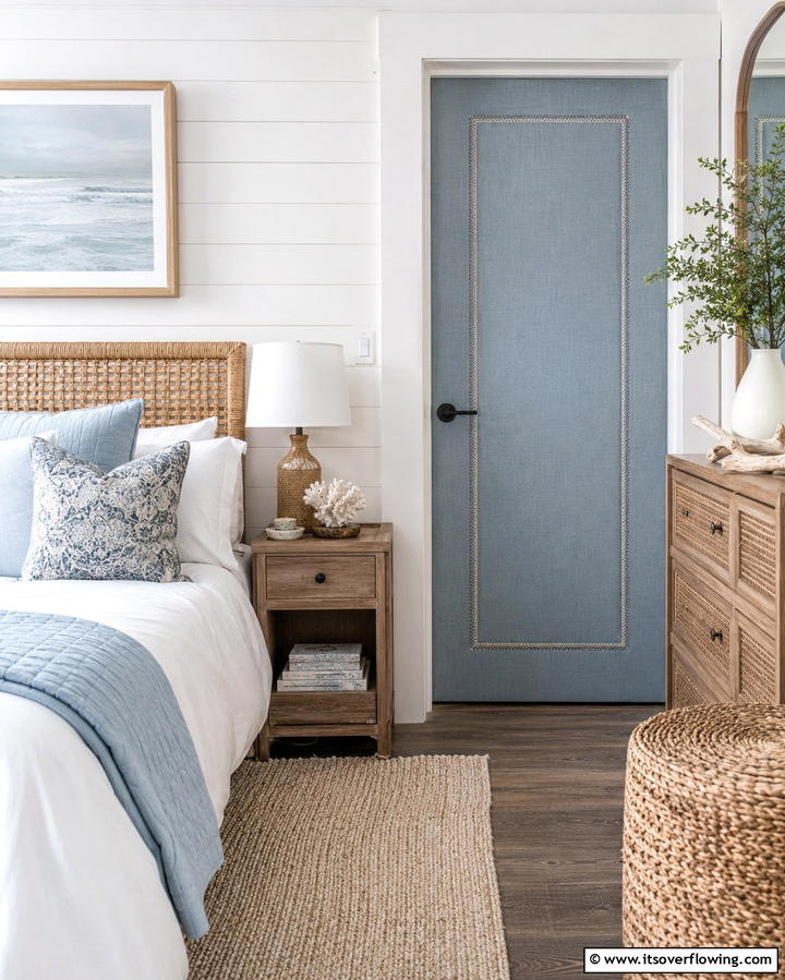 Fabric Panel Door for Softness - 25 Creative Bedroom Door Decorating Ideas for Style