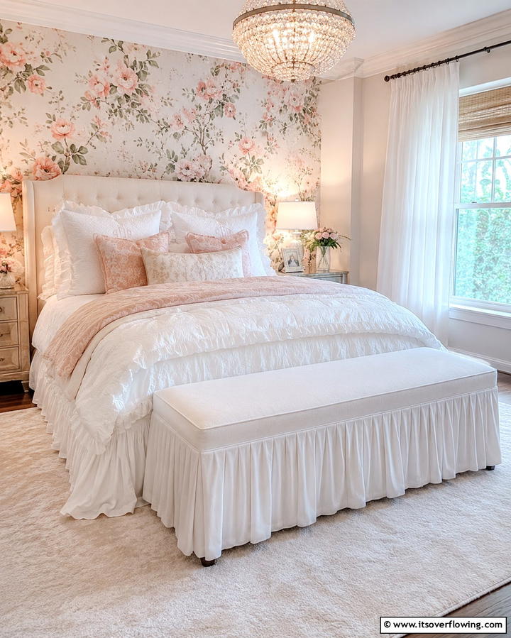 Fabric Skirted Bench - 25 Stunning Bedroom Bench Ideas for a Cozy Retreat