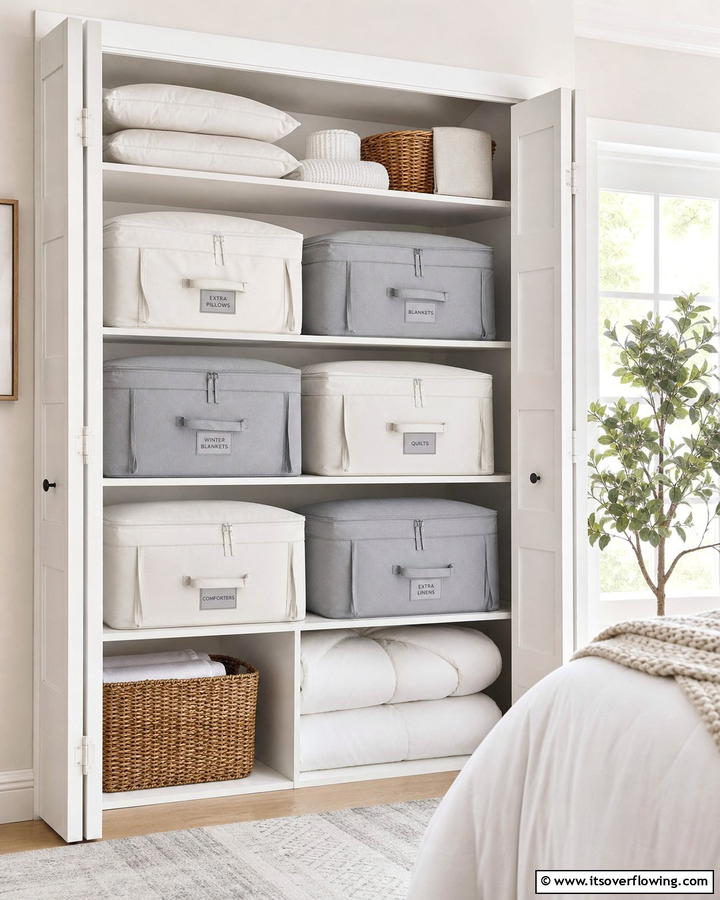 Fabric Storage Bags - 20 Comforter Storage Ideas to Maximize Space