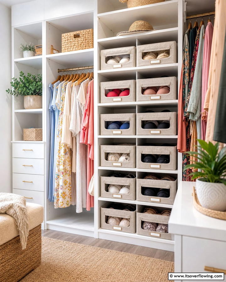 Fabric Storage Cubes - 20 Bra Storage Ideas- Organize Your Intimates