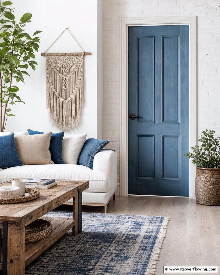 Faded Denim Blue - 30 Interior Door Color Ideas to Refresh Your Home’s Style