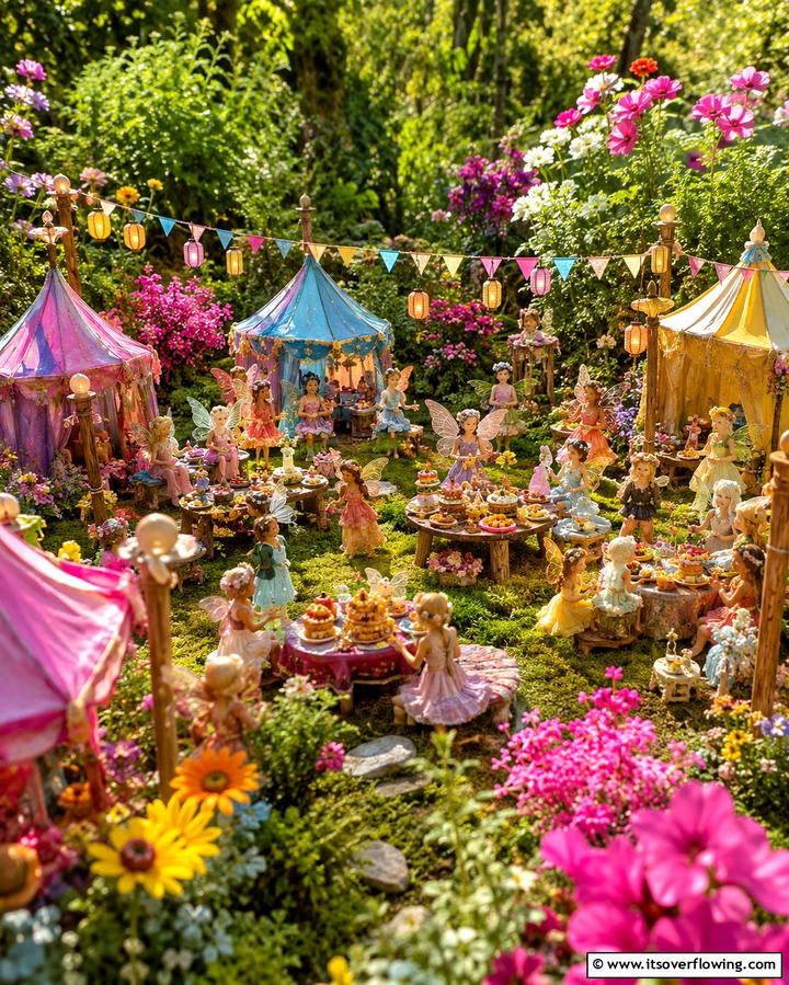Fairy Festival Scene - 20 Large Fairy Garden Ideas for a Magical Outdoor Space