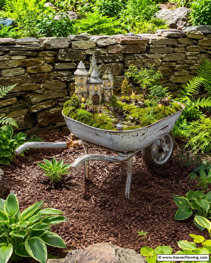 Fairy Garden Display - 25 Old Wheelbarrow Ideas for Unique and Creative Garden Decor
