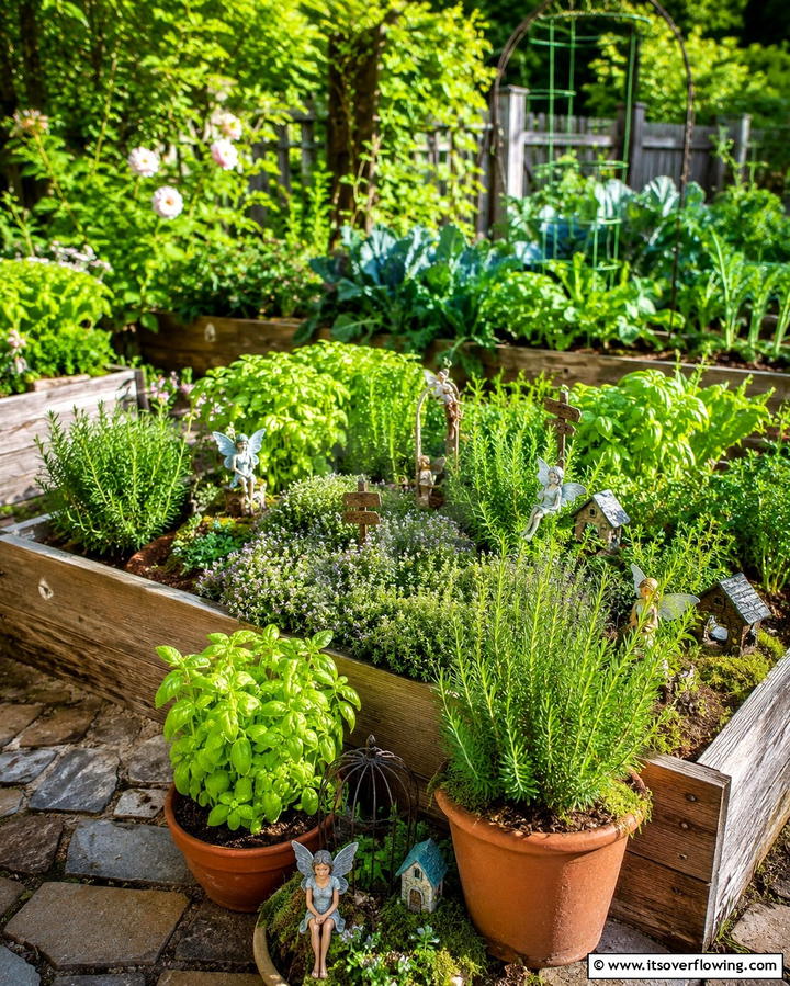 Fairy Herb Garden - 20 Large Fairy Garden Ideas for a Magical Outdoor Space