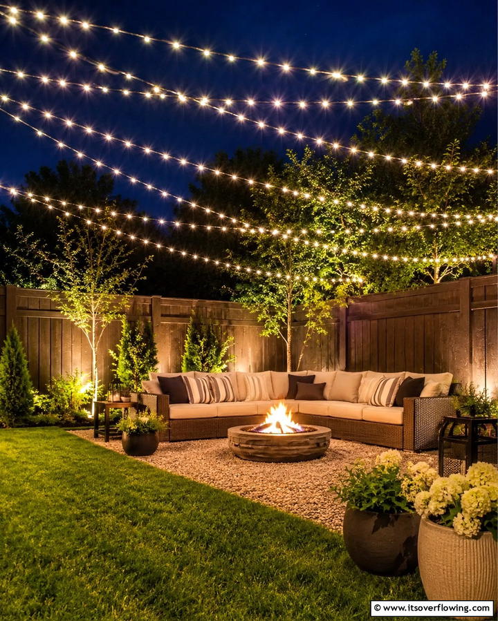 Fairy Light Strings - 25 Fence Art Ideas to Add Personality to Your Yard