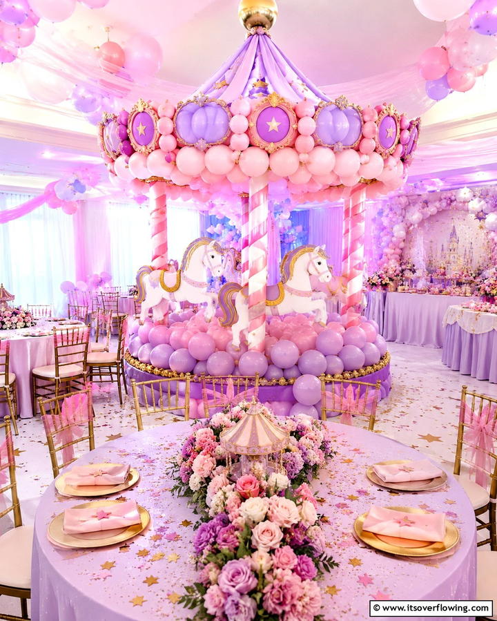Fairy Tale Carousel Design - 25 Stunning Balloon Centerpiece Ideas for Any Event