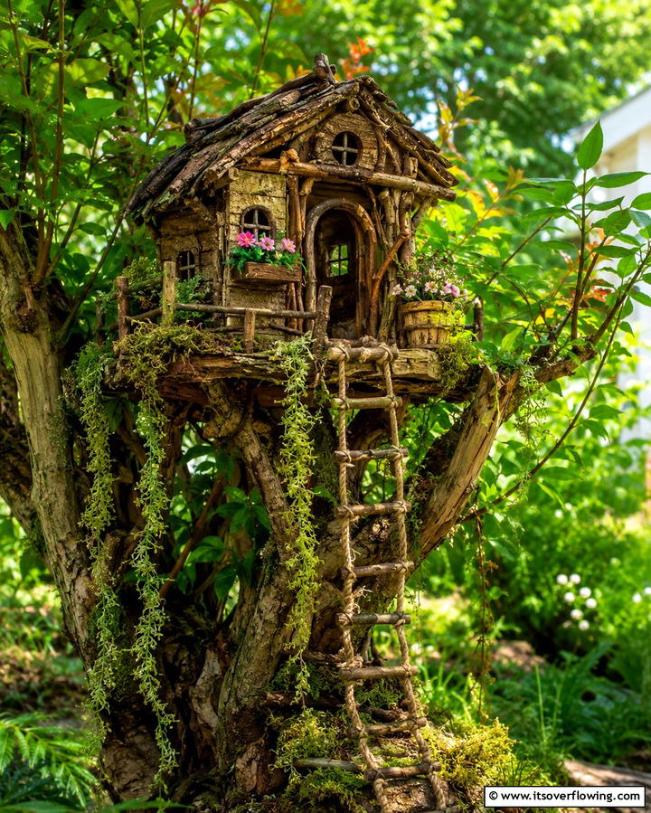 Fairy Treehouses - 25 Fairy Garden Ideas to Create a Magical Outdoor Space