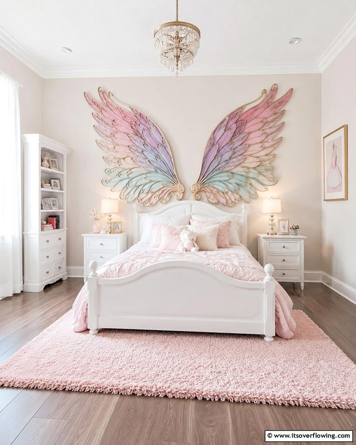 Fairy Wing Wall ArtExact - 30 Enchanting Fairy-Themed Bedroom Designs for Whimsical Spaces