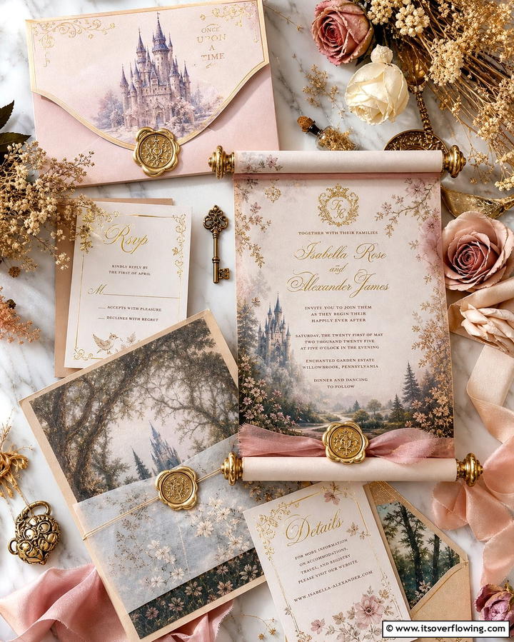 Fairytale Inspired Invitations - 25 Fairytale Wedding Ideas for Your Dream Ceremony
