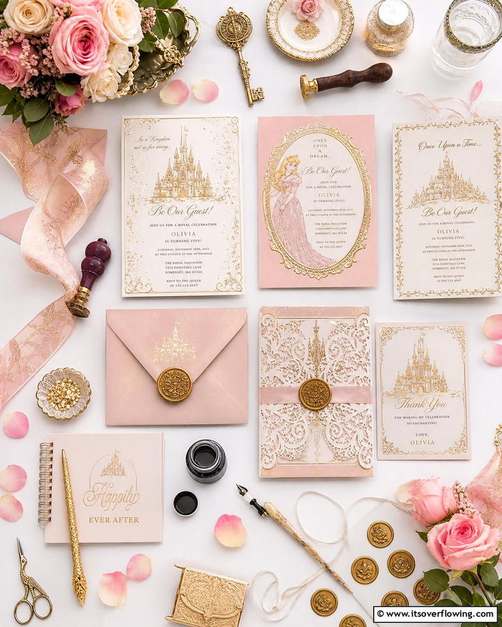 Fairytale Invitations Design - 30 Magical Disney Wedding Ideas for Your Dream Day
