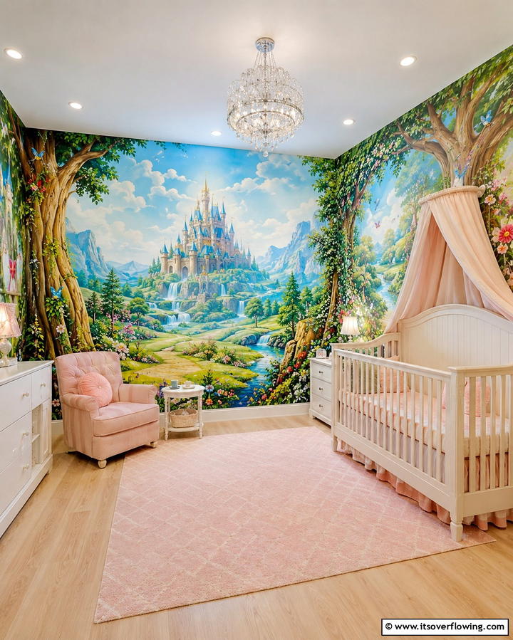Fairytale Mural Walls - 25 Princess Nursery Ideas for a Magical Baby Room