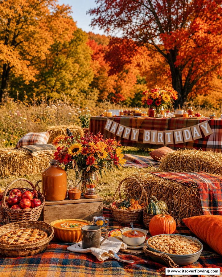 Fall Themed Outdoor Picnic - 25 Fall Birthday Party Ideas for a Seasonal Celebration