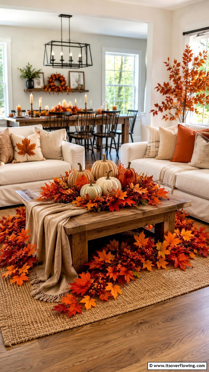 Fallen Leaves Decor - 30 Friendsgiving Decor Ideas for Festive Gatherings