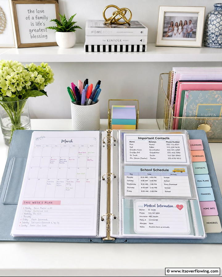 Family Binder Command Center - 25 Command Center Ideas to Organize Your Home and Life