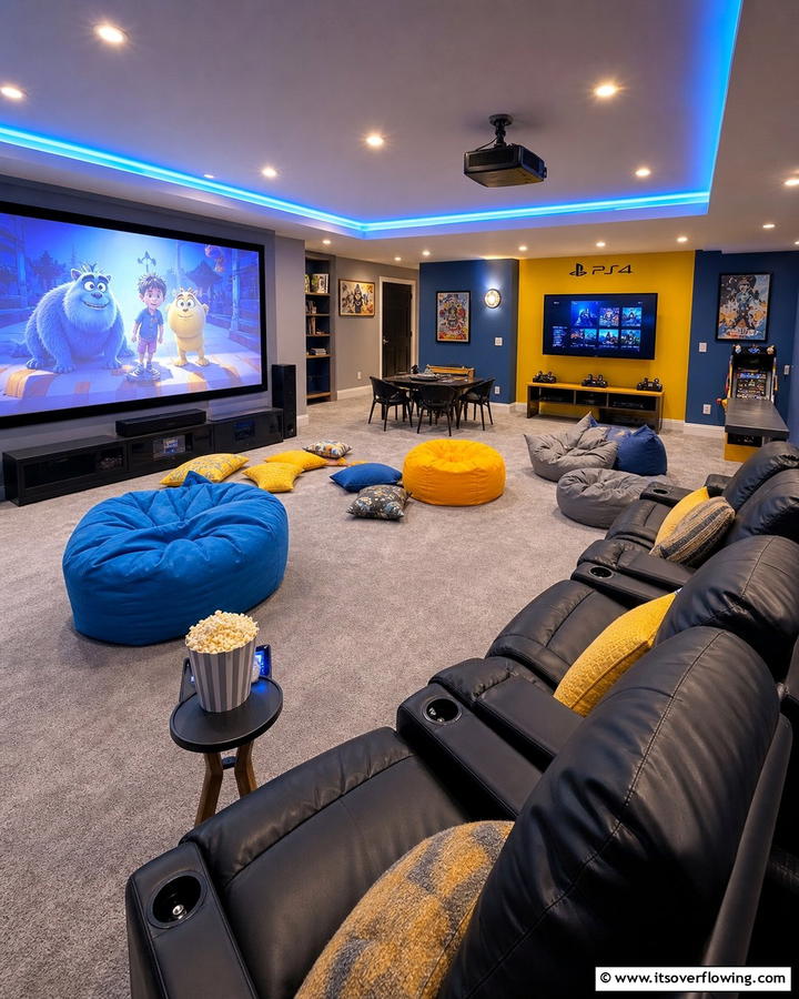 Family Centric Entertainment Zone - 30 Home Theater Ideas- Immersive Entertainment Spaces